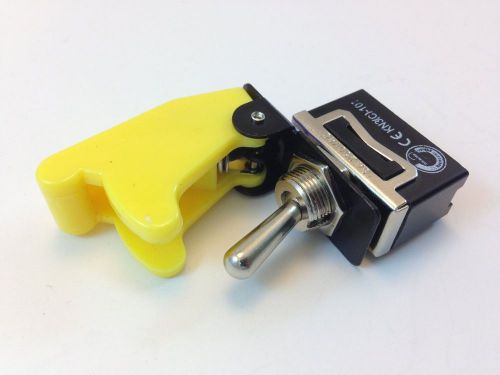 ON/OFF SPST 2P TOGGLE SWITCH SPADE TERM w/COVER YELLOW 20A 125V #661901/665017