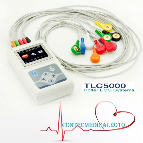 Contec 12-channel dynamic ecg ekg holter recorder 24 hours pc software tlc5000 for sale