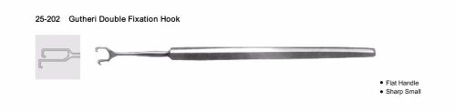 O3108 Gutheri Double Fixation Hook, Sharp Small Ophthalmic Instrument