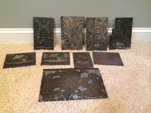 Vintage Printing Plates, Lot Of 9 Coloring Books, Pictures, Platt And Munk Co.