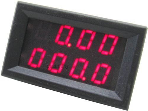 Dual display0.28“ 4in1 red digital volt amp panel meter thermometer power meter for sale