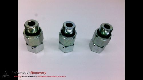 PARKER EGE12LREDCF - PACK OF 3 - MALE CONNECTOR, SIZE: 12L-G3/8A,, NEW*