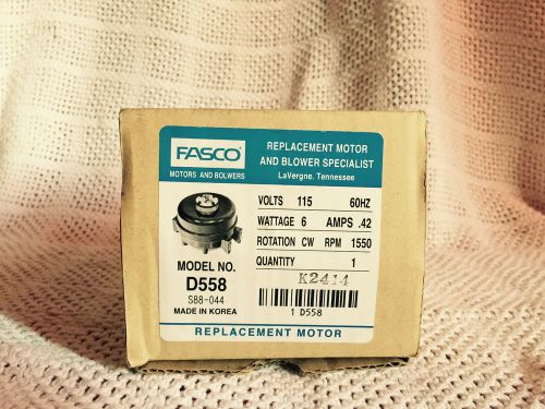 Fasco d558 unit bearing motor  6 watt  115 volts  1550 rpm  1 speed  .42 amps  t for sale