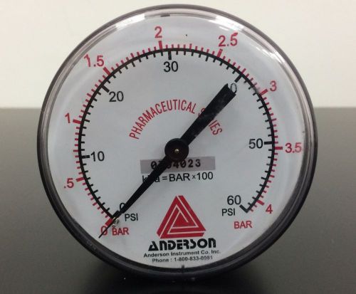 Anderson sanitary pharmaceutical pressure gauge 0-60 psi 0-4 bar free ship d4 for sale