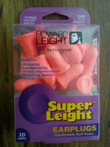 Howard Leight R01669 Soft Earplugs Super Leight 33dB Noise Reduction - 10 Pairs