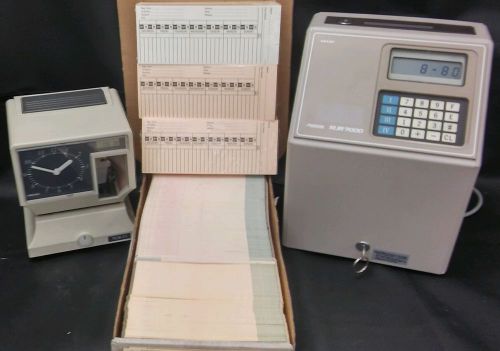 Amano time card machine lot including Microder MJR 7000 (W/KEY), and TCX 11