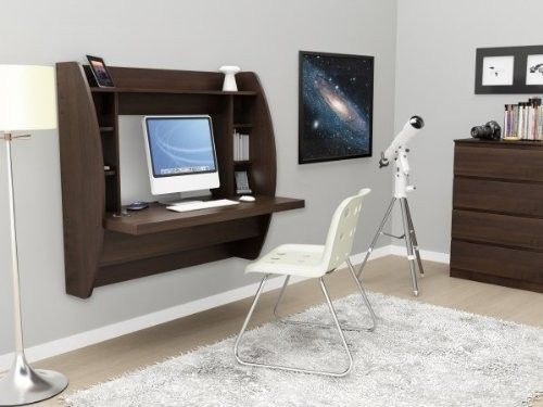 Wall mounted desk floating home office storage space saving computer work study for sale