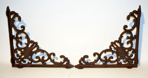 Cast Iron Set of 2 Bracket Brace Home Wall Shelf Table Garden Decor Victorian