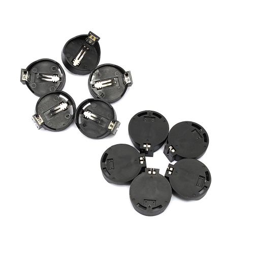 10pcs cr2025 cr2032 button coin cell battery socket holder case support black for sale