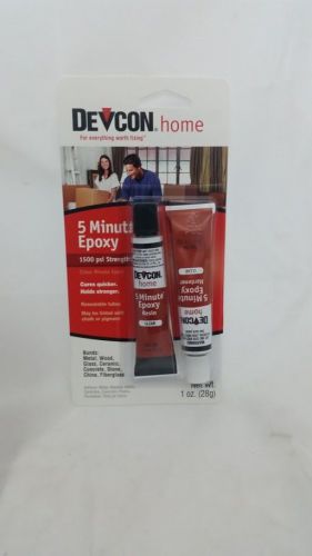 New devcon 5-minute epoxy .5 oz s-205 glue clear 2 part for sale