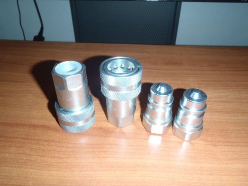 2 sets of 3/4&#034;  hydraulic hose quick disconnect couplers for sale