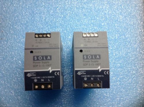 Lot of 2 Sola SDP3-15-100T Power Supply SDP315100T Excellent