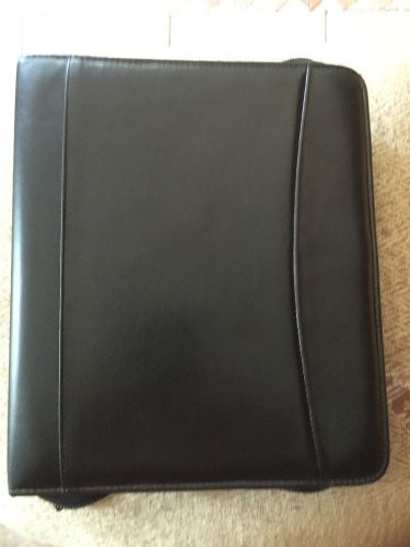 Franklin Covey Black Faux Leather Planner Organizer 7-Ring Binder Zipper 1 1/4