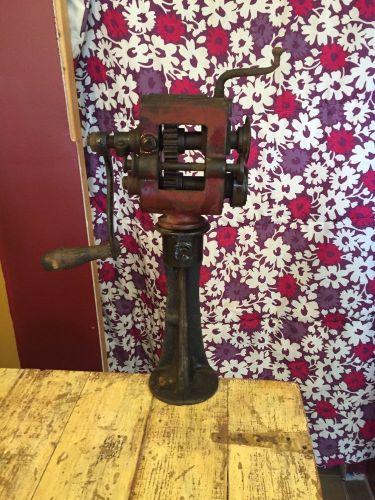 Vintage peck stow wilcox metalworking roller crimper, w/bench clamp, 1890 works! for sale