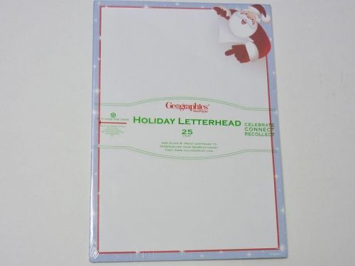 Geographics GeoPaper Holiday Letterhead Corner Santa christmas print paper 49204