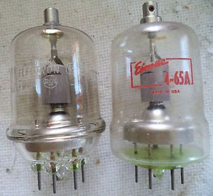 (2) Used Eimac and RCA 4-65A Radial Beam Power Tetrode Tube for Osc, Amp, or Mod