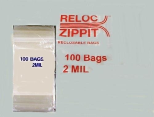 Ziplock bags reclosable clear poly bag 3&#034; x 4&#034; 2mil plastic baggies 100pcs for sale