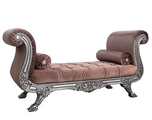 Large Italian Style Carved Venice Tufted Chaise,Bench,Chair,70&#039;&#039;L x 34.5&#039;&#039;H.