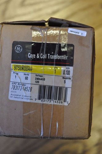 GE Core and Coil Transformer Cat# 9t58K0044, 1 phase, 240x480, 120 volt .100 kva