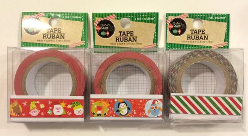 X3 Christmas Holiday Washi Tape For Kikki K &amp; Filofax