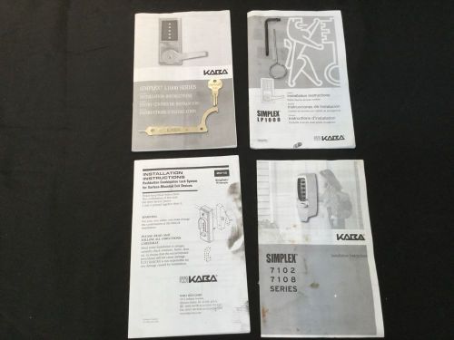 Locksmith Kaba Simplex Manuals, set of 4 w/ tools - 2015, 7100, L1000 &amp; LP1000