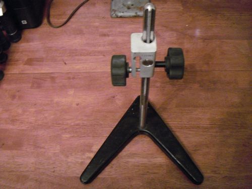 Used vintage heavy cast iron lab stand with adjustable carriage steampunk for sale