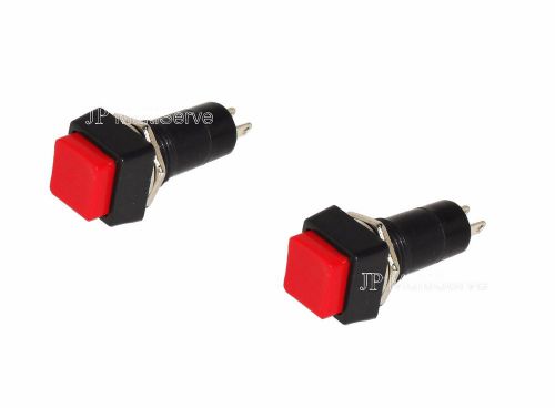Pack of 2 ON/OFF SPST Red Alternate Action Latching Push Button Switch