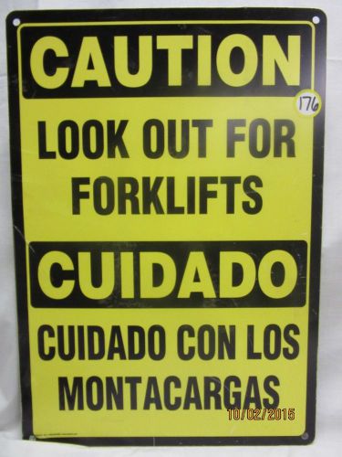 Caution look out for forklifts eng &amp; span metal sign bar man cave garage our#175 for sale