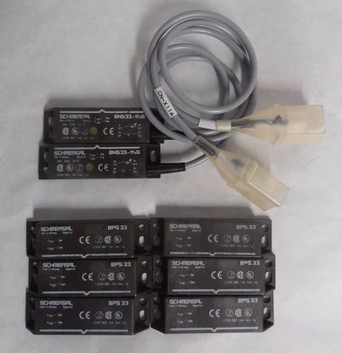 Lot of 6 schmersal magnetic safety switch bps33 with two bps33-11zg used e5 for sale