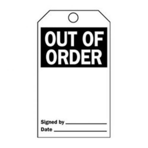 Brady 76215 out of order tag  5-3/4&#034; x 3&#034;  black/white for sale