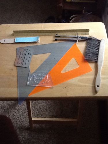 mechanical drawing supplies lot of 8 items used