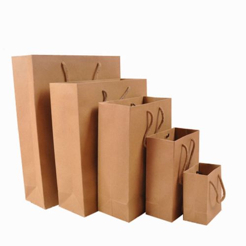 (20Piece)No Printing Brown paper bag, Shopping Bags, Size: 100x60x120mm