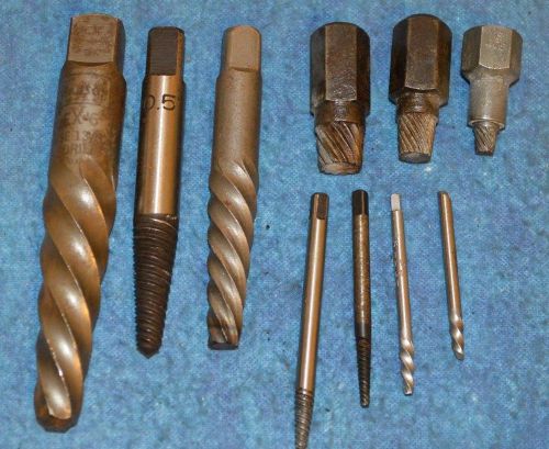 Machinist screw / bolt extractors lot 9pcs machinist tools lot # 17 for sale
