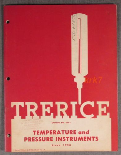 Trerice - temperature &amp; pressure instruments - 1950 catalog 101-j for sale