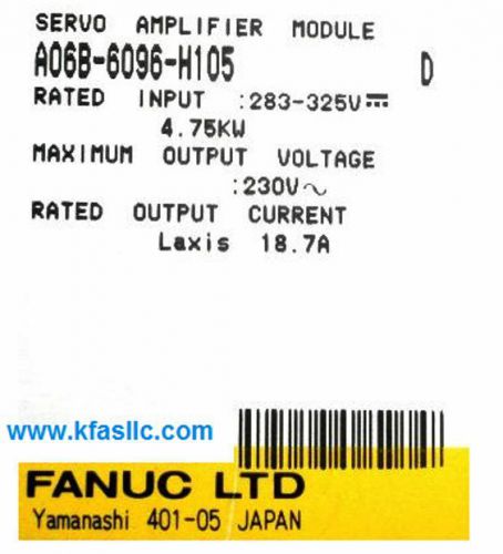 Fanuc Servo Amplifier A06B-6096-H105 or A06B6096H105 REPAIR SERVICE