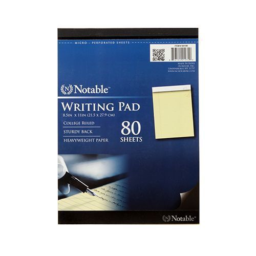 Ischolar notable tape bound writing pad 80 sheets, 8.5 x 11 inches, 3 hole punch for sale
