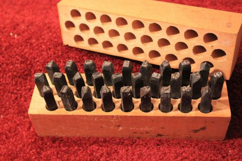 Vntg 1/4&#039;&#039; Hand Cut Young Brothers A-Z+ Steel Punch Stamp Die Set Metal Letters