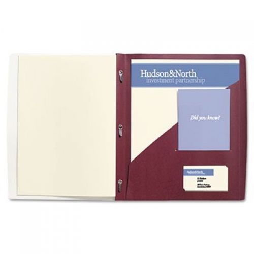 Wilson Jones Frosted Front Report Covers with Pocket, 3-Hole Punched, Burgundy,