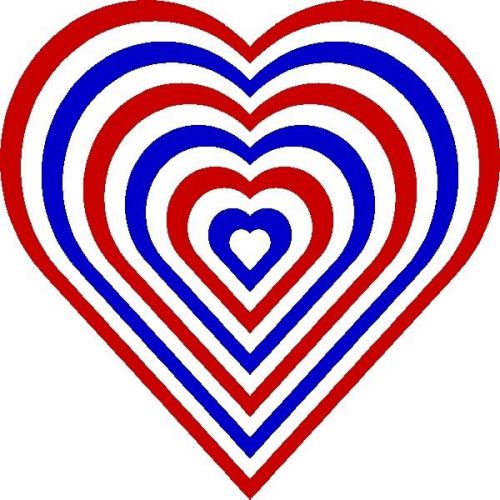 30 Custom Modern American Heart Personalized Address Labels