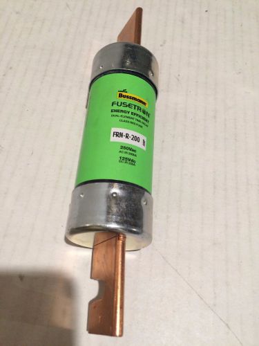 New bussmann fusetron frn-r-200 energy efficient 200 amp fuse 250v nib for sale