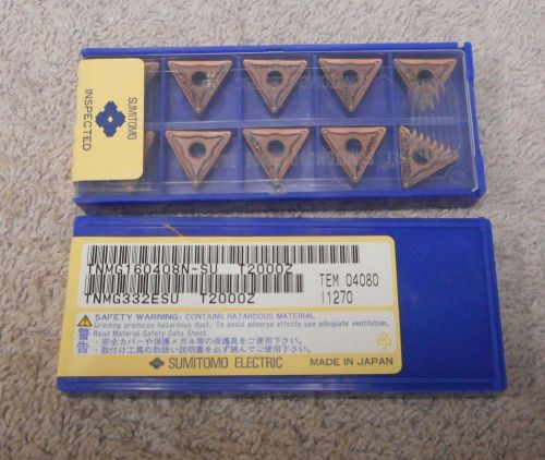 Sumitomo     carbide  inserts    tnmg 332 esu      grade   t2000z   pack of 10 for sale
