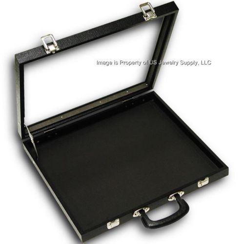 Glass Top Lid X-Large Display Carrying Case w/ Handle 16 1/4&#034;W x 15&#034;D x 2 1/8&#034;H