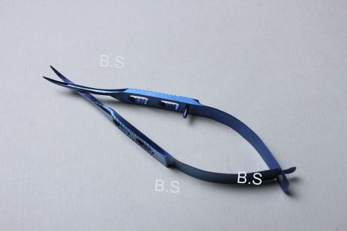 Micro Curved Titanium Vannas scissors 6mm long Sharp Tip Blades Ophthalmic Eye