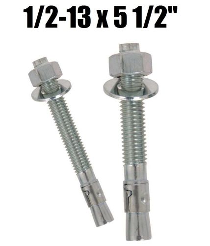 (Qty 100) 1/2-13 x 5-1/2&#034; Concrete Wedge Anchor Zinc Plated