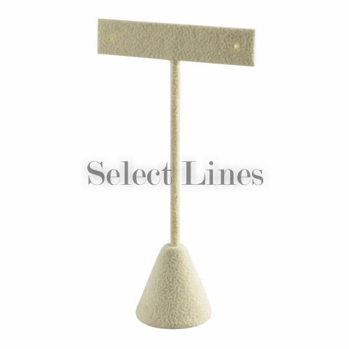 Beige Suede T-Bar Earring Jewelry Display Stand 6-3/4&#034;