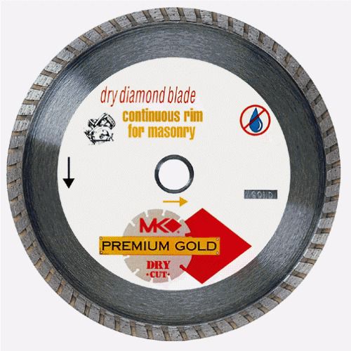 MK Diamond 151762 4-1/2-Inch Dry Cutting Continuous Rim Turbo Rim Blade with