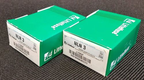 NEW 2 BOXES  OF LITTELFUSE BRAND FUSES NLN 3 (total 20 fuses).