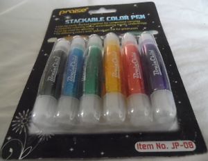 Stackable Color Pens Black-Blue-Green-Yellow-Red-Green