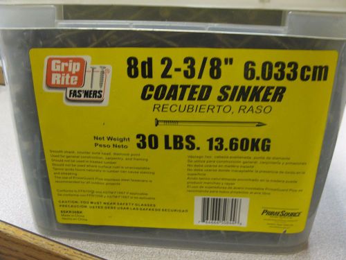 Grip Rite 2-3/8&#034; Coated Sinker 30 Pounds #8SKR30BK New in Box  FREE SHIPPING