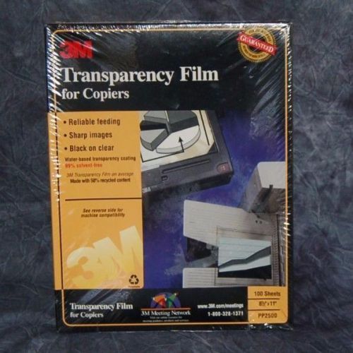 NEW &amp; SEALED! 3M PP2500 Transparency Film For Copiers  8 1/2&#034; x 11&#034; 100 SHEETS